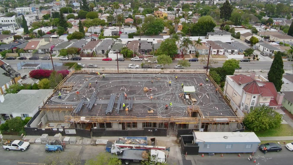 Aerial view of the residential project under construction in California