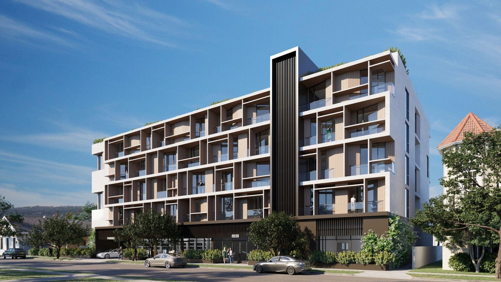 Architectural perspective of a residential development