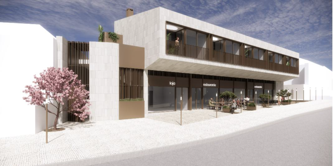 Perspective of the retail façade in Greater Lisbon