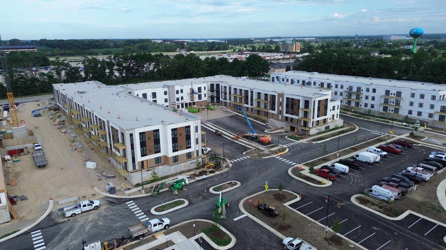 Detailed aerial view of the construction site in Wisconsin